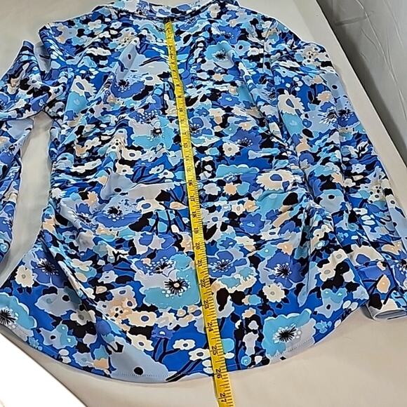 Rails NWOT Lisa Womens Sz S Blue Floral Y2K Feminine Ruching Flattering Top - Picture 10 of 13